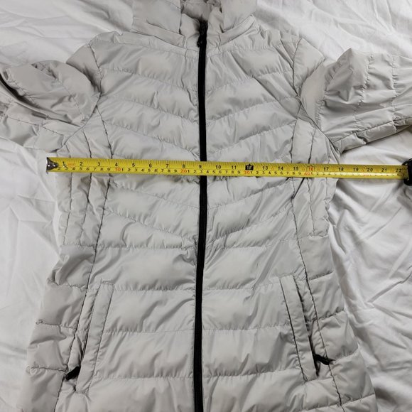 32 Degrees Heat Womens Small Silver Puffer Coat Jacket Full Zip Winter Warm - Picture 8 of 11